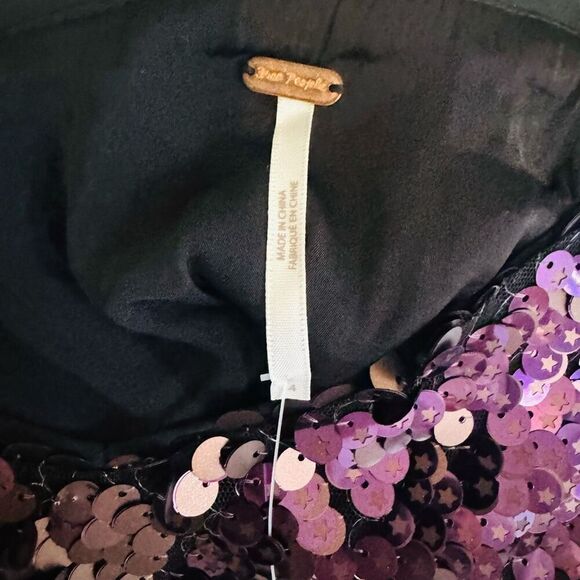 Free People Star Bright Sequin Two-Piece Crop Top & Midi Skirt, Lilac, Sz 4, NWT - Picture 8 of 10
